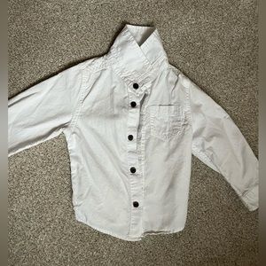 Toddler boy white button up